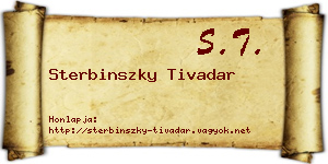 Sterbinszky Tivadar névjegykártya