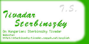 tivadar sterbinszky business card